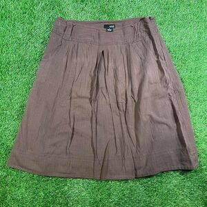 A new approach ANA brown midi skirt with a subtle striped pattern (12)